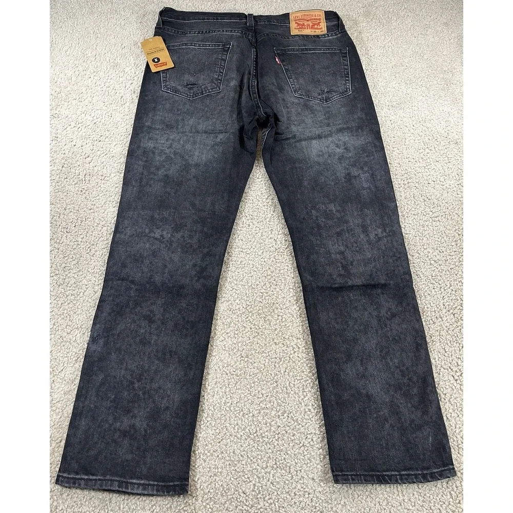 Levis 511 Sz 33x30 Fit 34x30 Black Charcoal Distressed Slim Fit Mens Faded Jeans
